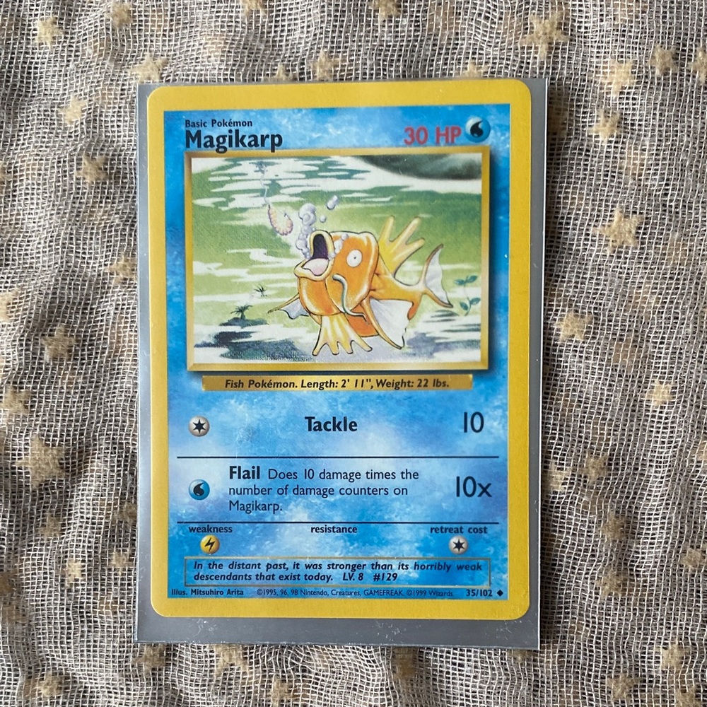 Magikarp Pokémon Card - Blue and Yellow